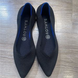Rothy’s Pointy Toe Flats (Black Solid)—Size 8